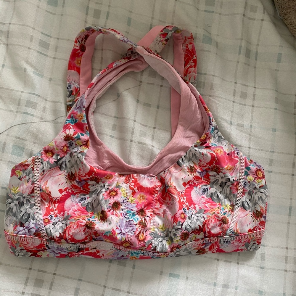 rare lululemon sports bra flower print flowabunga